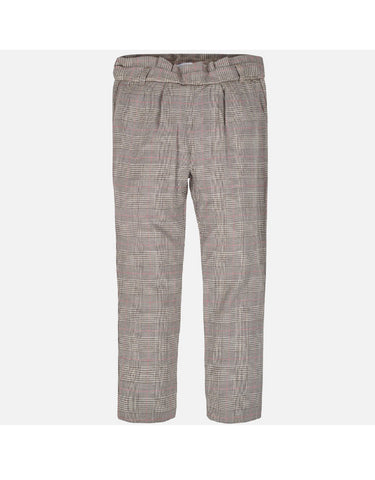 Mayoral Brown Check Long Trouser