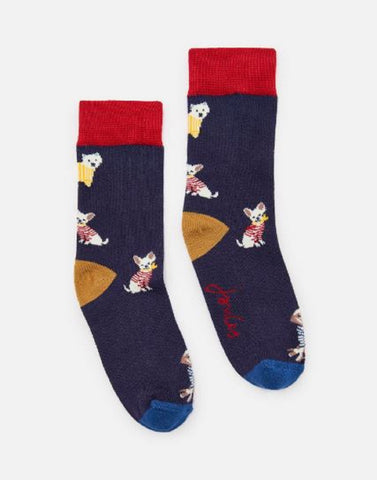 Joules Neat Feet Navy Dogs