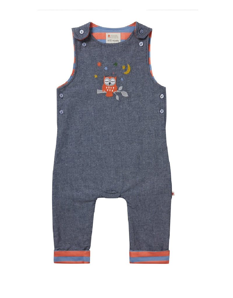 Piccalilly Owl Chambray Dungarees