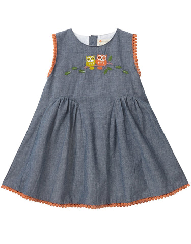 Piccalilly Owl Chambray Dress